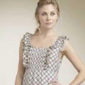 New Juicy Couture Silk Ruffled Plaid Dress